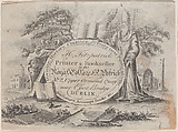 Trade Card for H. Fitzpatrick, Printer & Bookseller, Anonymous, Irish, 19th century  Irish, Engraving