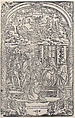 Jupiter in a Chariot Drawn by Two Peacocks above, a king being crowned by a Pope below, from 'The Seven Planets', Girolamo Grandi Italian, Woodcut