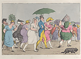 Returning from the Review (Loyal Ducking), Thomas Rowlandson  British, Hand-colored etching
