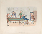 Billards, Thomas Rowlandson British, Hand-colored etching