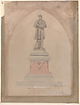 Pedestal Design for the Seventh Regiment Memorial in Central Park, Jacob Wrey Mould  American, born England, Pen and ink, and watercolor
