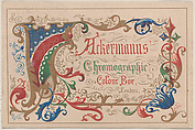 Trade Card for Ackerman's Chromographic Colour Box, Anonymous, British, 19th century British, Commerical lithograph