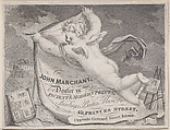 Trade Card for John Marchant, Print Dealer, Anonymous, British, 19th century  British, Engraving