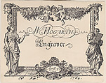 William Hogarth's Trade Card (modern reproduction), William Hogarth British, Photo or lithographic reproduction of etching and engraving