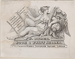 Trade Card for D. Rymer, Book & Print Seller, Anonymous, British, 18th century British, Engraving