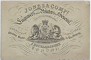 Trade Card for Jones & Company, Engravers and Printers, Anonymous, British, 18th century  British, Engraving