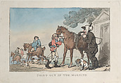 Going Out in the Morning, Thomas Rowlandson British, Hand-colored etching and aquatint