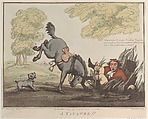 Horse Accomplishments, Sketch 12: A Vaulter !!, Thomas Rowlandson  British, Hand-colored etching and aquatint