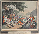 Soldiers Attending Divine Service, Heinrich Joseph Schütz  German, Etching and aquatint, hand colored