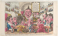 The Genius of Caricature, and his Friends, celebrating the completion of the Second Volume of the Caricature Magazine in the Temple of Mirth, George Murgatroyd Woodward  British, Hand-colored etching