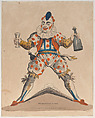 Mr. Grimaldi as "Joey" the Clown, Piercy Roberts British, Etching, hand-colored