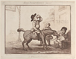 Horse Accomplishments, Sketch 5: A Politician !!, Thomas Rowlandson  British, Etching and aquatint