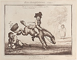 Horse Accomplishments, Sketch 7: A Civilian !!, Thomas Rowlandson  British, Etching and aquatint