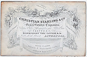 Trade Card for Christian, Starling & Co., Seal and General Engravers, Anonymous, British, 19th century  British, Engraving