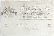 Trade Card for George Fell, Stationer, Bookseller, Engraver and Printer, Anonymous, British, 19th century  British, Engraving
