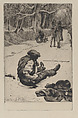 Renée Mauperin: Henri Mauperin Wounded after the Duel with Boisjorand de Villacourt, James Tissot French, Etching; second state of two