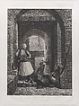 Arnaut Guardhouse in Cairo, Paul Adolphe Rajon French, Etching; proof before letters