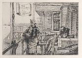 The Three Crows Inn, Gravesend, James Tissot French, Etching on laid paper; first state of three