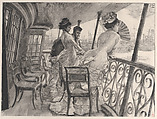 The Gallery of H.M.S. Calcutta (Souvenir of a Ball on Shipboard) (La galerie du "Calcutta" (Souvenir d'un bal à bord), James Tissot French, Drypoint