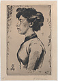 Profile Bust of a Young Woman, Félix Vallotton Swiss, Drypoint on cream laid paper