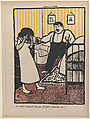 Couldn't your mother..., plate IX from "Crimes and Punishments", Félix Vallotton Swiss, Color lithograph