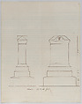 Grave Monument Design (Two Elevations), Alexander Maxwell (American, active 1838–80), Brown ink