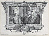Three bearded men, one wearing fur, Bartolomeo Crivellari  Italian, Etching and engraving