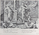 Plate 10: Ulysses compelling Circe to restore his companions' human shapes, which she had changed into monsters, Bartolomeo Crivellari  Italian, Etching and engraving