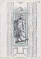 Plate 15: mythological figure wearing a helmet and holding a shield, Bartolomeo Crivellari  Italian, Etching and engraving