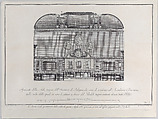 Plate 1: cross-section of the Hall of the Institute of Bologna, which served as the residence for the Clementine Academy, with fresco paintings by Pellegrino Tibaldi in the vault, Bartolomeo Crivellari  Italian, Etching