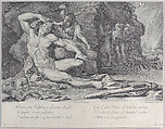 Plate 6: Ulysses driving a burning stake into Polyphemus' eye, Bartolomeo Crivellari  Italian, Etching and engraving