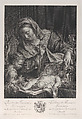 The Virgin and child with the infant Saint John the Baptist, with the Christ child lying on her lap and turning to kiss the Baptist, Johann Gottlieb Schmidt German, Lithograph