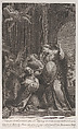 Saint Joseph asking the Virgin's pardon for having thought of deserting her, with angels at left and overhead, Giuliano Traballesi  Italian, Etching and engraving