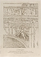 Grotesques: detail of the stucco reliefs decorating the Colosseum in Rome, with a winged figure hovering between two pairs of columns, Anne Claude Philippe de Tubières, comte de Caylus  French, Etching