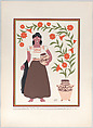 A young Creole woman from the state of Guerrero, plate 8 from "Trajes Regionales Mexicanos" (Regional Mexican Dress), Carlos Mérida Mexican, Silkscreen