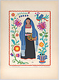 A Purépecha (or Tarascan) woman from the state of Michoacán, plate 11 from "Trajes Regionales Mexicanos" (Regional Mexican Dress), Carlos Mérida Mexican, Silkscreen