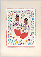 Two Huasteca women from the state of San Luis Potosí, plate 18 from "Trajes Regionales Mexicanos" (Regional Mexican Dress), Carlos Mérida Mexican, Silkscreen