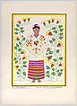 A Huasteca woman from the state of San Luis Potosí, plate 19 from "Trajes Regionales Mexicanos" (Regional Mexican Dress), Carlos Mérida Mexican, Silkscreen