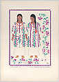 Two young women from Zongolica in the state of Veracruz, plate 23 from "Trajes Regionales Mexicanos" (Regional Mexican Dress), Carlos Mérida Mexican, Silkscreen