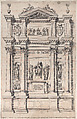 Design after the monument of Leonardo Loredano, Antonio Francesco Luccini Italian, Etching; squared in red chalk