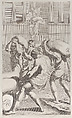 Men bringing bags of lead into Saint Benedict's monastery, Giacomo-Maria Giovannini Italian, Etching