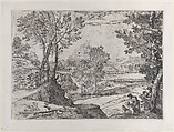 The Landscape With the Family, Giovanni Francesco Grimaldi Italian, Etching; first state of two