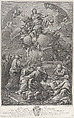 The Assumption of the Virgin, who rises from the tomb surrounded by Apostles, Giovanni Battista Cecchi Italian, Engraving