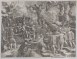 Sinon Deceiving the Trojans, Engraved by Giorgio Ghisi (Italian, Mantua ca. 1520–1582 Mantua), Engraving; fourth state of five