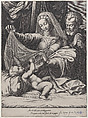 Madonna of Loreto, the Virgin lifts a veil above the Child, who lies on a bed and pillow, Joseph stands behind with both hands on his staff, Giorgio Ghisi (Italian, Mantua ca. 1520–1582 Mantua), Engraving; second state of three