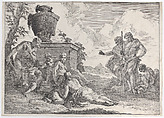 Satyr with Club and Seven Figures, from "Bacchanals and Histories", Francesco Fontebasso (Italian, Venice 1707–1769 Venice), Etching