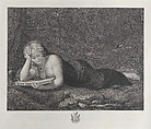 Mary Magdalene in penitence in the desert, Giuseppe Longhi Italian, Engraving