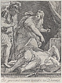 Jael slaying Sisera, Hieronymus Ferroni, Etching
