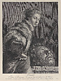 David, holding a sword and posing near the head of Goliath, Jacques II Chéreau  French, Etching and engraving