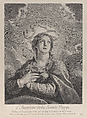 The Virgin, hands folded on her chest, looking upwards, Frédéric Horthemels  French, Etching and engraving